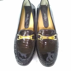 VAN ELi Womens Shoes Brown Metallic Patent Leather Italy Styl, Ethiopia Made 8 A